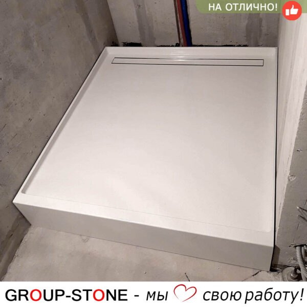 Душевой поддон из искусственного камня: простое решение для стильной ванной — изображение 5