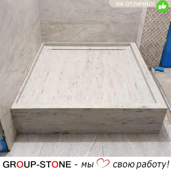 Кастомный душевой поддон из искусственного камня на заказ — изображение 4