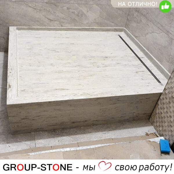 Кастомный душевой поддон из искусственного камня на заказ — изображение 3