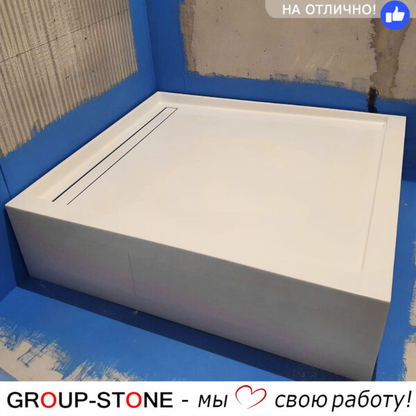 Элегантный душевой поддон из искусственного камня на заказ — изображение 3