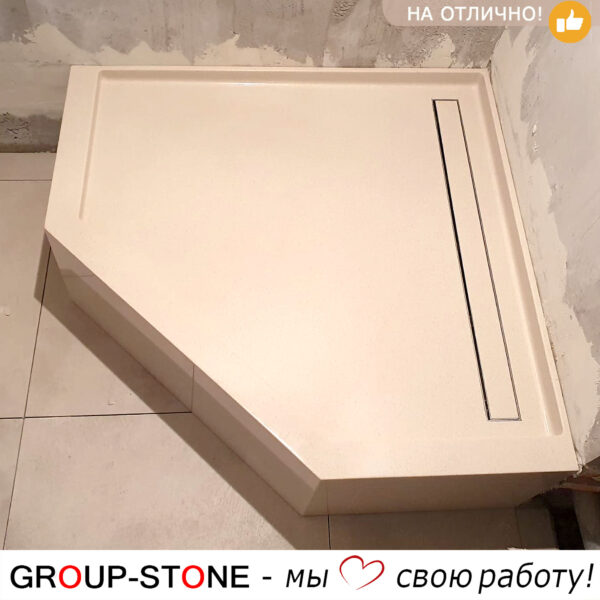 Стильный душевой поддон из искусственного камня на заказ — изображение 3