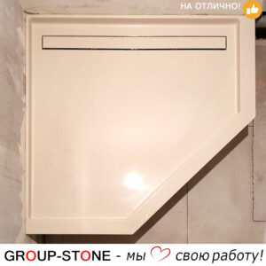 Стильный душевой поддон из искусственного камня на заказ