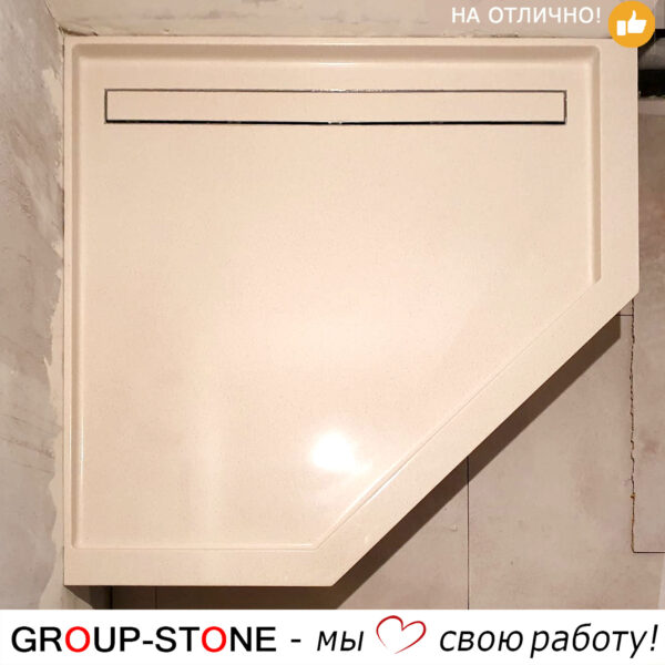 Стильный душевой поддон из искусственного камня на заказ