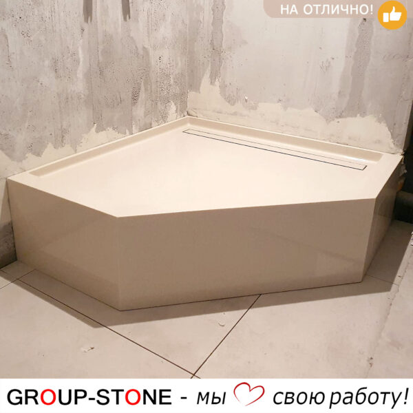 Стильный душевой поддон из искусственного камня на заказ — изображение 2