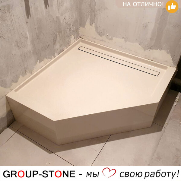 Стильный душевой поддон из искусственного камня на заказ — изображение 4