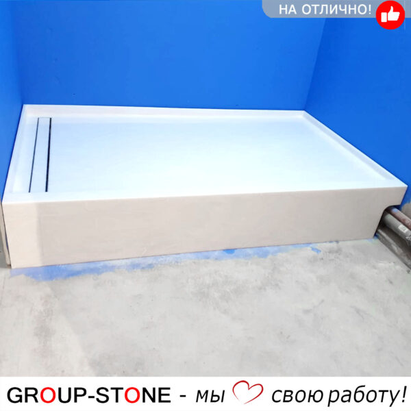 Уникальный душевой поддон из искусственного камня на заказ — изображение 3