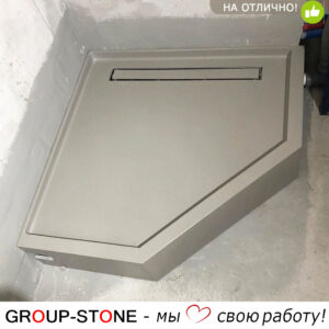 Эргономичный душевой поддон из искусственного камня на заказ