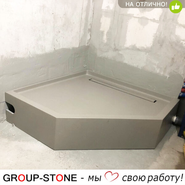 Эргономичный душевой поддон из искусственного камня на заказ — изображение 4