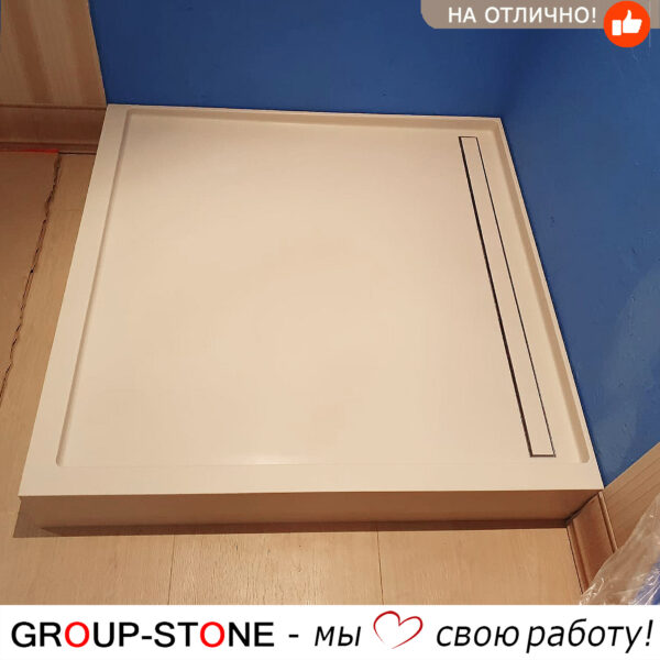 Душевой поддон из искусственного камня по индивидуальным размерам — Современный стиль — изображение 3