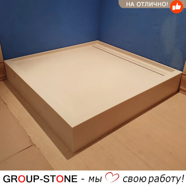 Душевой поддон из искусственного камня по индивидуальным размерам — Современный стиль — изображение 2