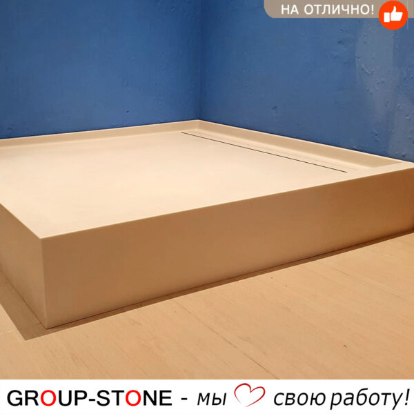 Душевой поддон из искусственного камня по индивидуальным размерам — Современный стиль — изображение 4