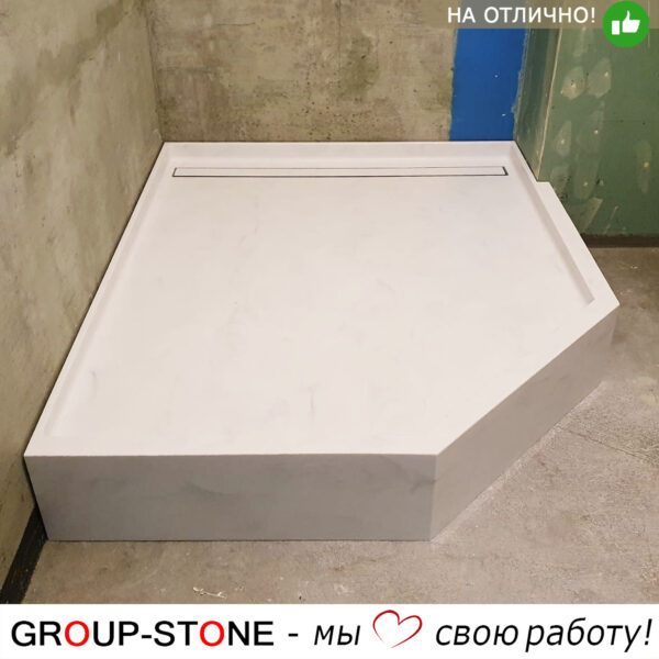 Душевой поддон из искусственного камня по индивидуальным размерам — Классический минимализм — изображение 3