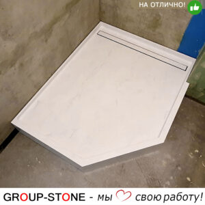 Душевой поддон из искусственного камня по индивидуальным размерам — Классический минимализм