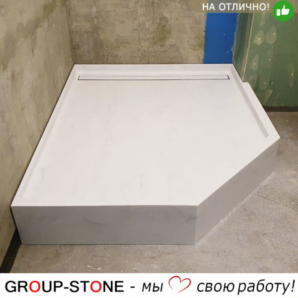 Душевой поддон из искусственного камня по индивидуальным размерам — Классический минимализм — изображение 4
