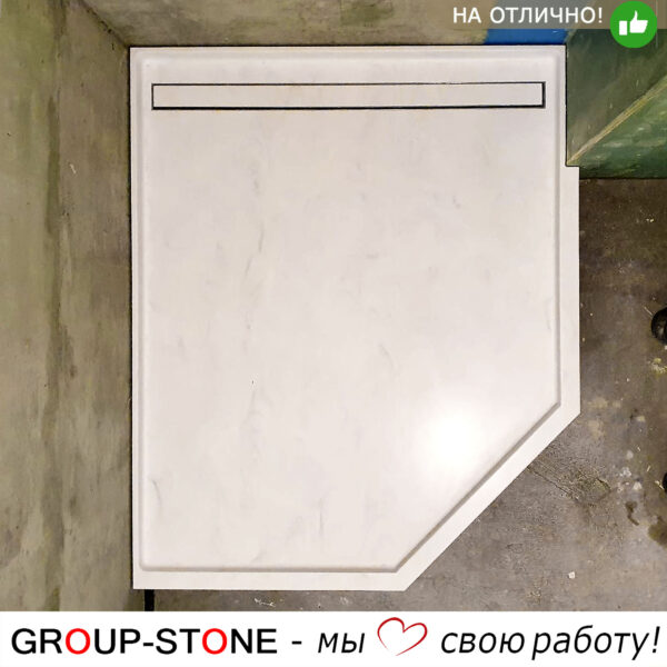 Душевой поддон из искусственного камня по индивидуальным размерам — Классический минимализм — изображение 5
