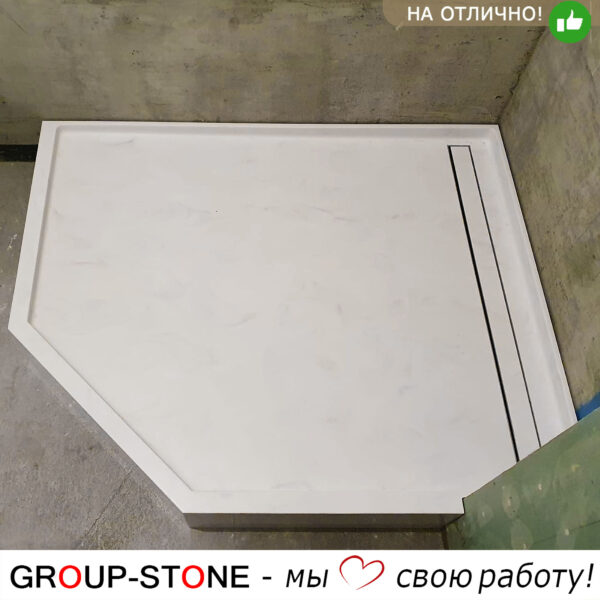 Душевой поддон из искусственного камня по индивидуальным размерам — Классический минимализм — изображение 2