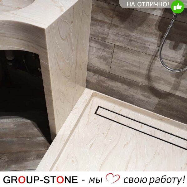 Поддон душевой из искусственного камня с бортиком — изображение 3
