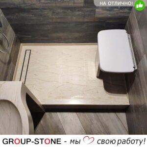 Поддон душевой из искусственного камня с бортиком