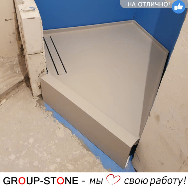 Эстетика и индивидуальность в каждой детали: душевой поддон Group-Stone из искусственного камня на заказ — изображение 2
