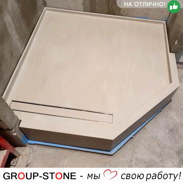 Индивидуальные решения для вашей ванной: душевой поддон Group-Stone из искусственного камня на заказ — изображение 3