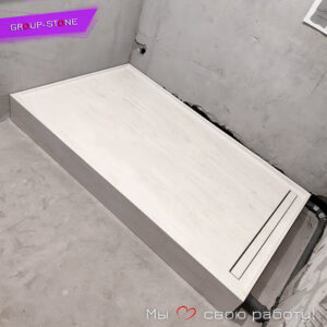 Премиум душевой поддон из искусственного камня на заказ в Москве от Group-Stone