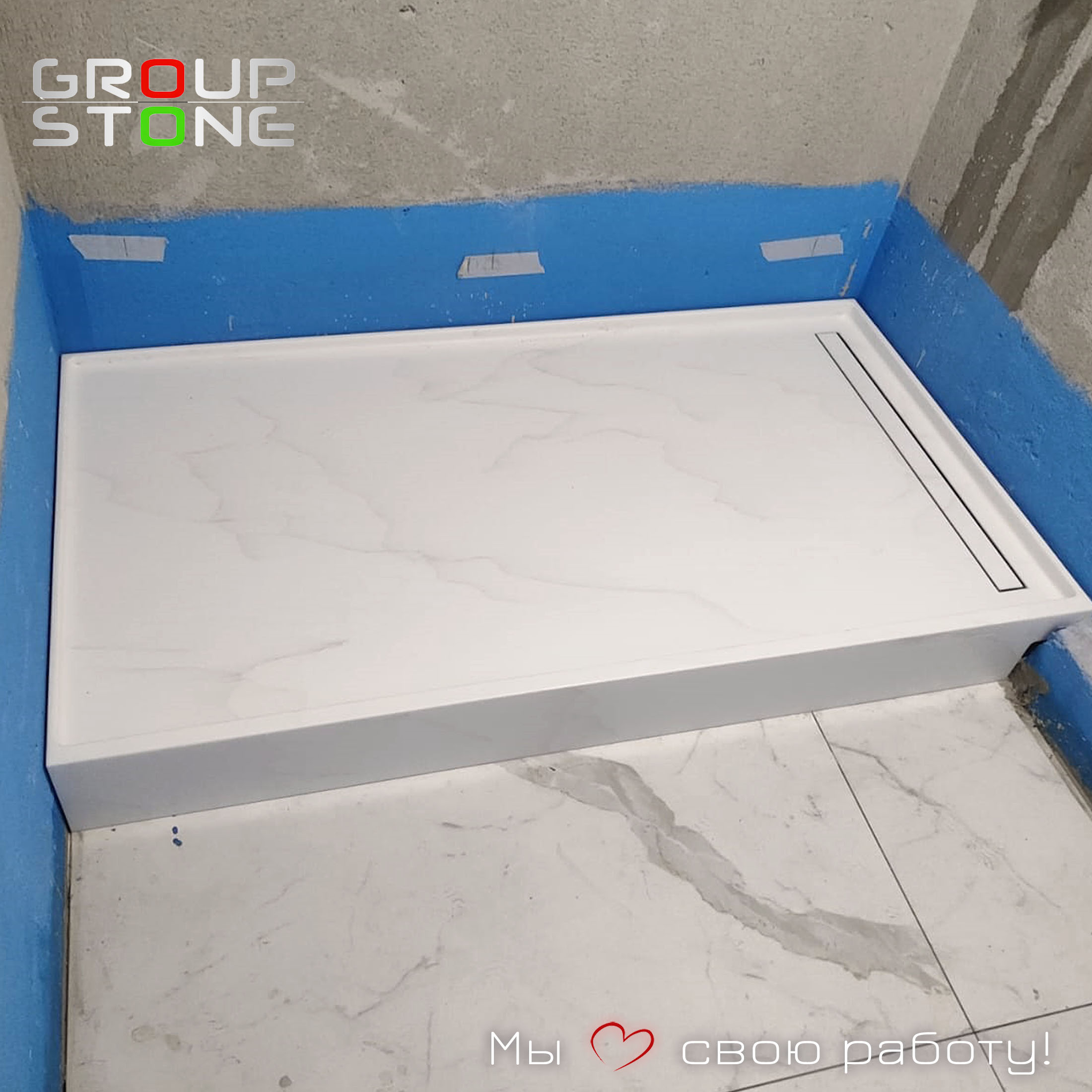 Искусственный камень в ванной: душевой поддон как элемент роскоши — изображение 3