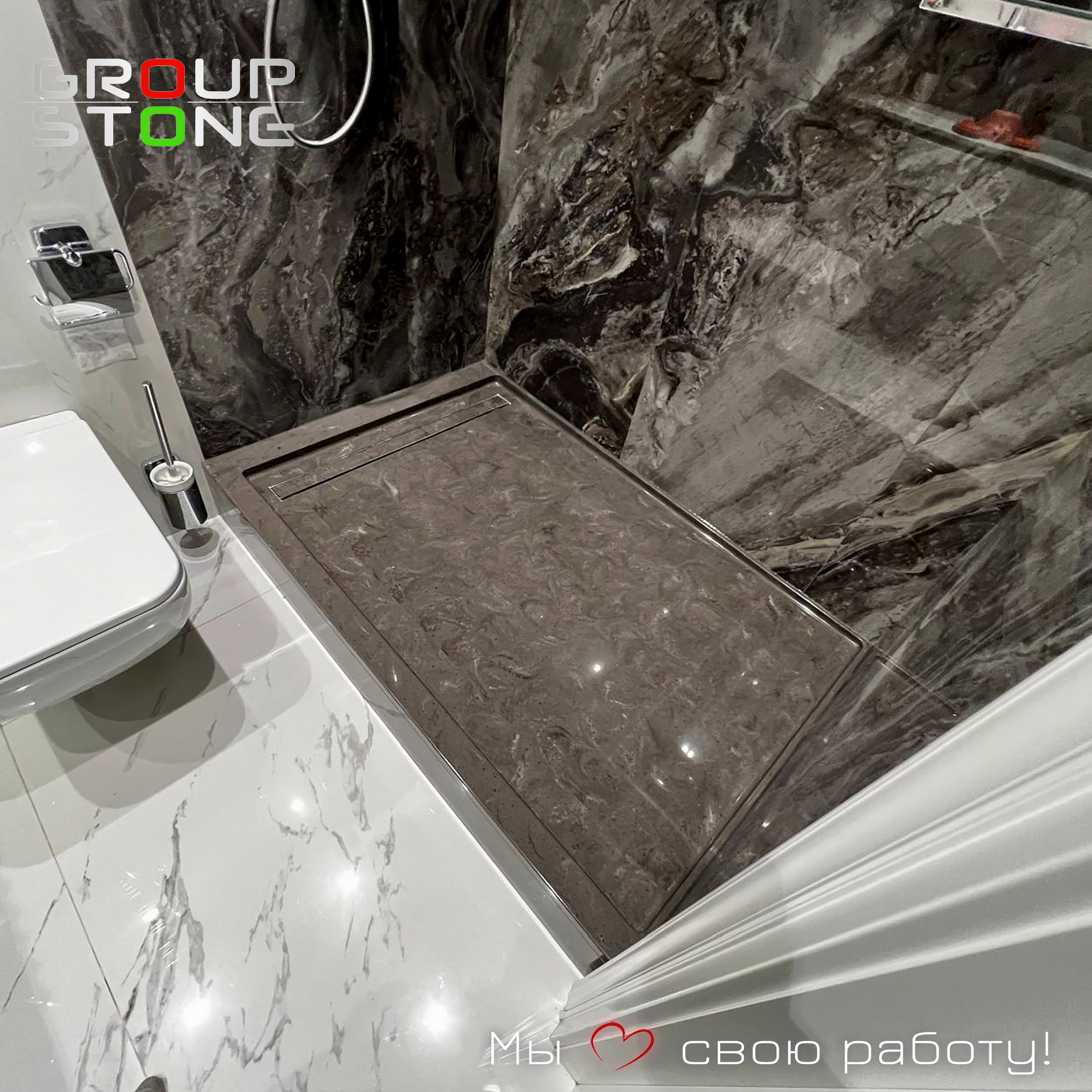 Искусство в ванной: эксклюзивный душевой поддон на заказ из искусственного камня — изображение 2