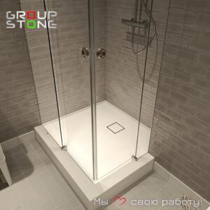 Душевой поддон из искусственного камня под ключ — от замера до установки