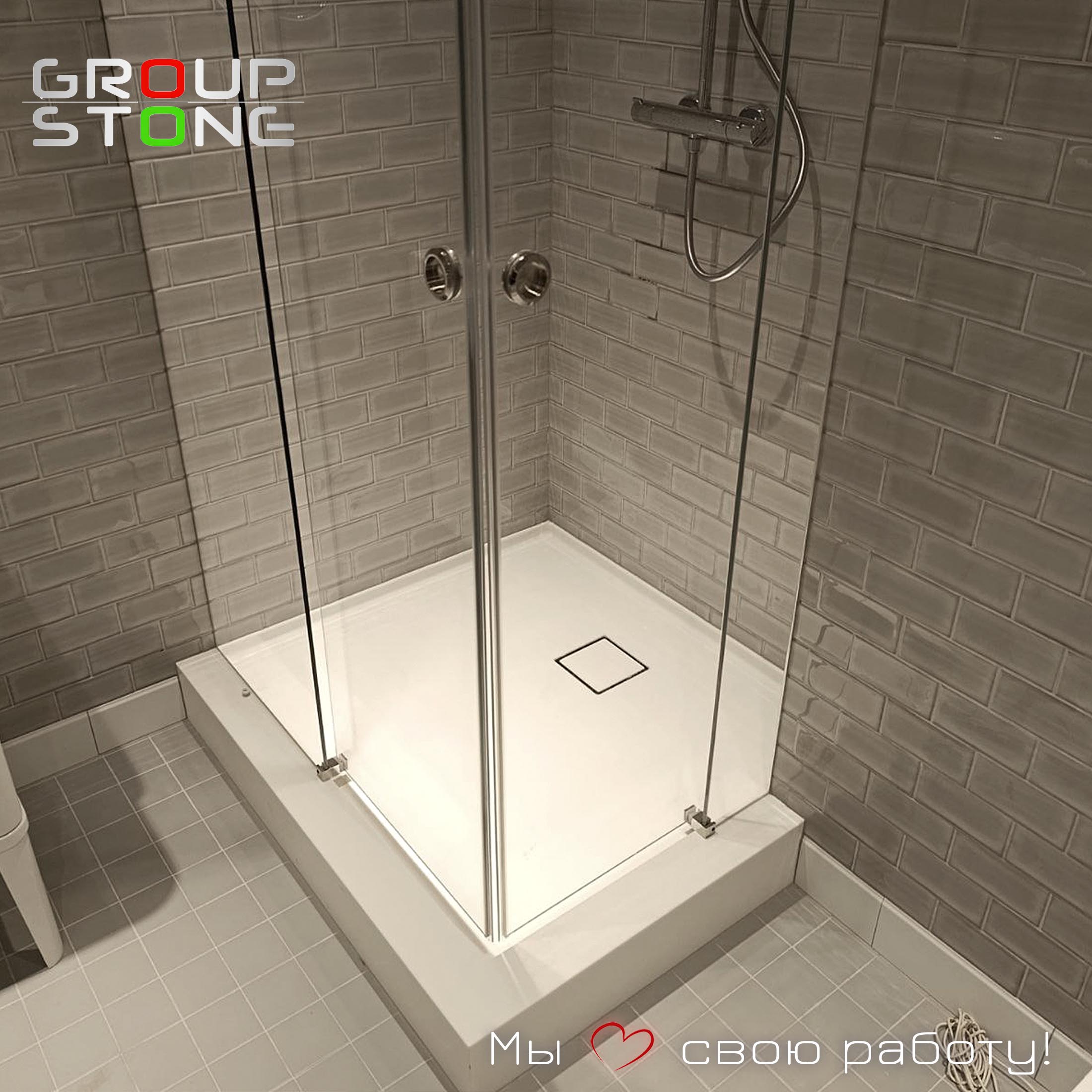 Душевой поддон из искусственного камня под ключ — от замера до установки